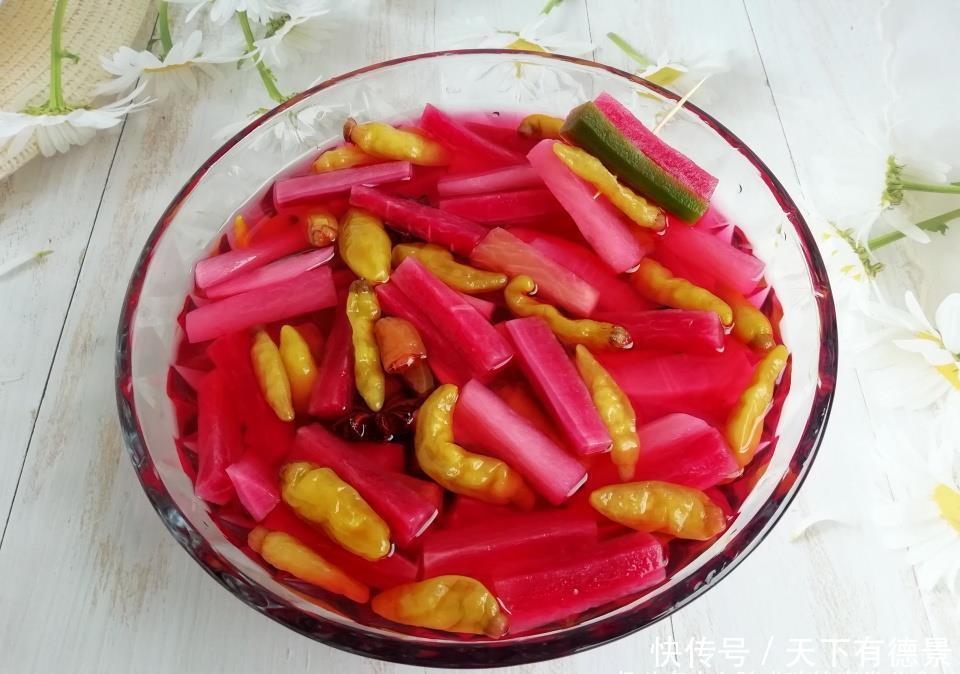 好吃|泡萝卜最简单最快速的做法,酸甜爽口,开胃下饭,放10天都不坏!