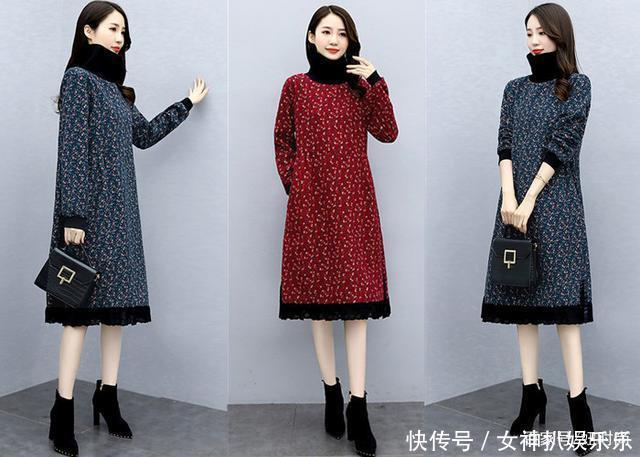冬季高领加厚加绒连衣裙穿搭,这几款舒适保暖又减龄,穿上真美!