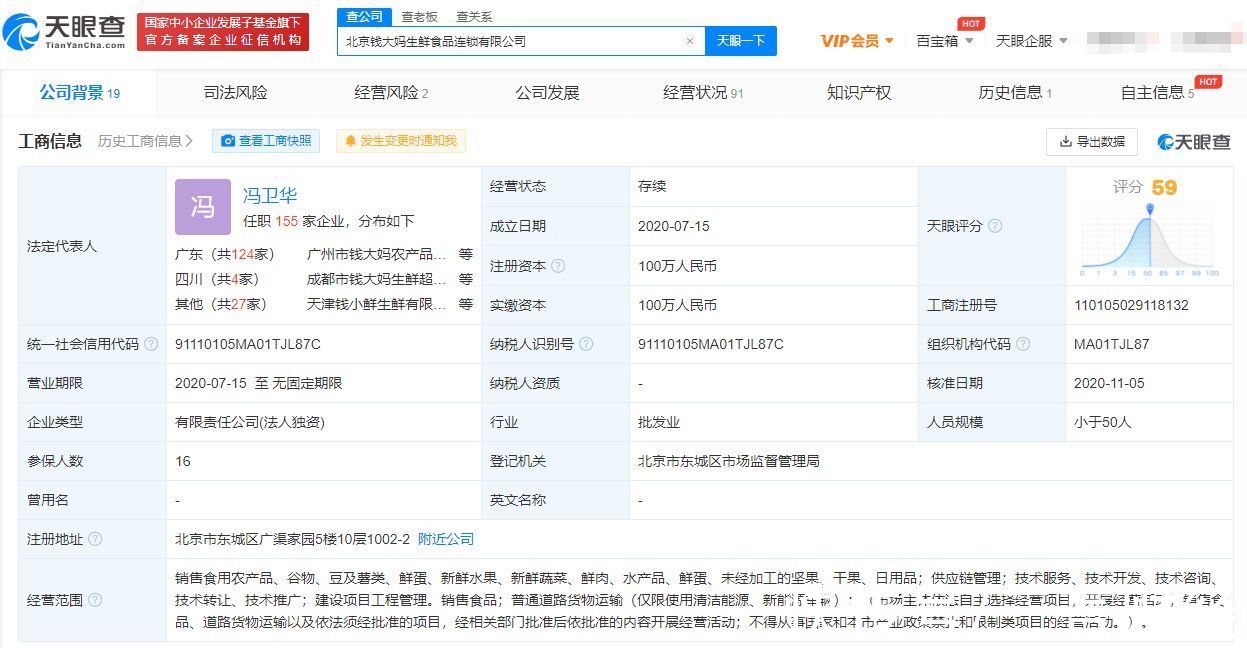 北京市东城区市场监督管理局|钱大妈北京总公司已被列为经营异常