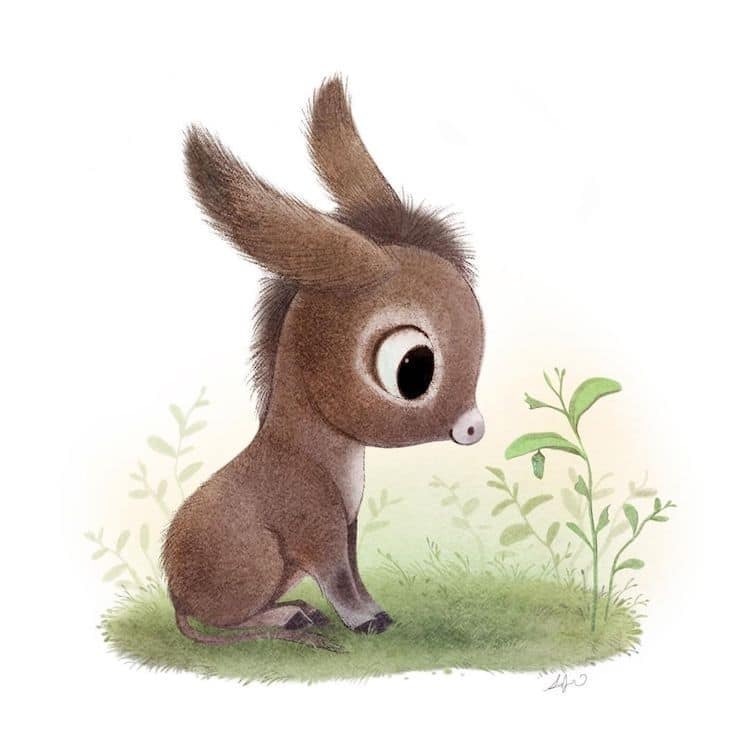 动物#萌翻的动物插画,艺术家用色彩讲述了小生命的甜蜜故事