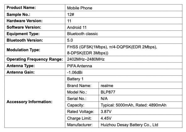 ips|realme 新机现身 FCC：5000mAh 电池