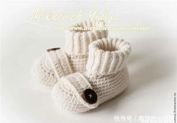 婴幼儿|简单实用的钩织结合婴幼儿地板袜/针织小靴子