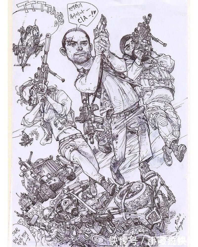 金政基!每天坚持画12个小时,“速写之神”金政基的无草稿速写