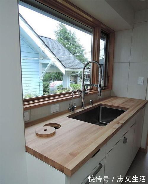柜门|厨房台面开个孔,食材废料轻松倒入,不开柜门方便卫生,太赞了!