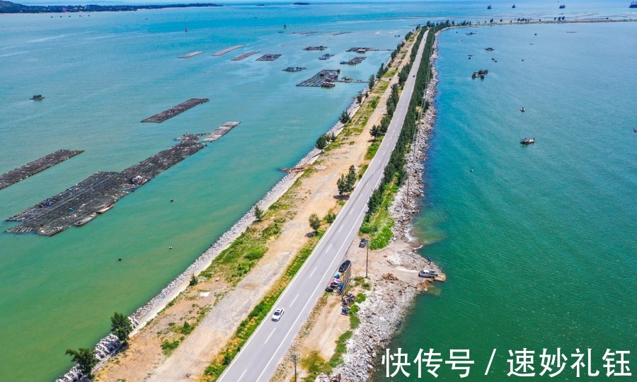 公路|航拍：广西最美海上公路 如巨龙盘亘海平面