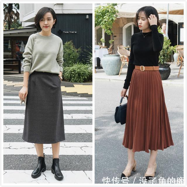 青春|今秋火了一种穿法,“针织衫+半裙”,青春又洋气,做时尚女王