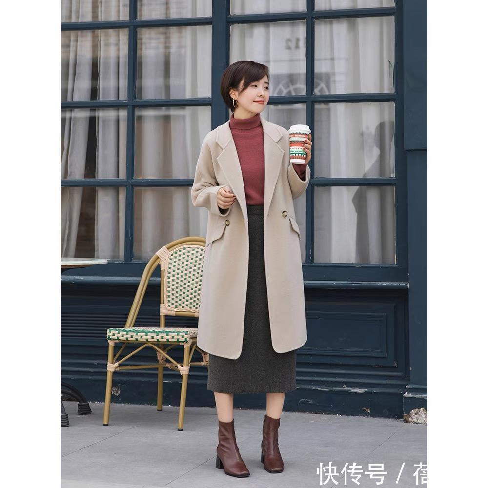 半身裙|秋冬建议多穿“大衣”,搭配半身裙保暖又优雅,搭配阔腿裤真高级
