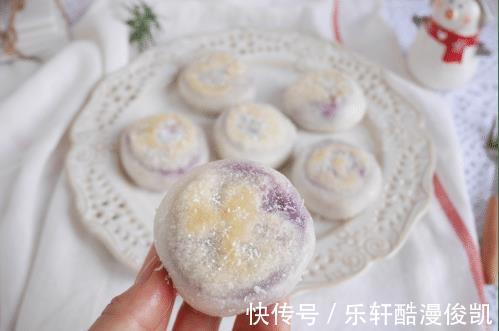 紫薯泥|用平底锅就能做芋泥紫薯年糕，外酥里糯口感，好吃又可口