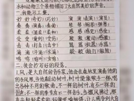 正楷字体|小女孩用正楷字体写作业,看后赏心悦目,网友:强迫症都被治好了