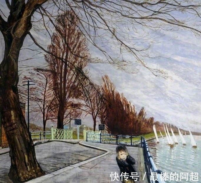 这风景油画个人化明显，画中人物和风景都不是主要的，戏剧性才是