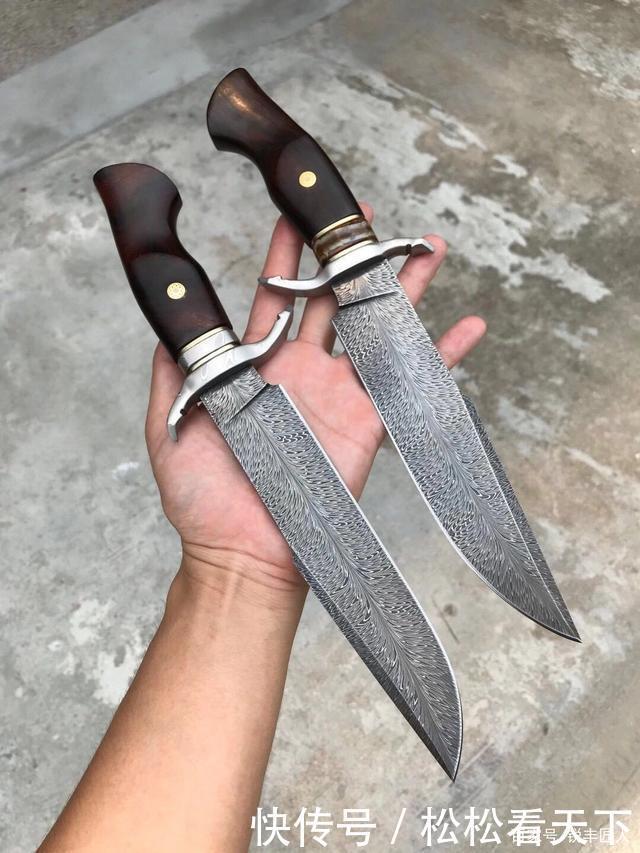 a7306|鉴赏,羽毛手工大马士革钢博伊