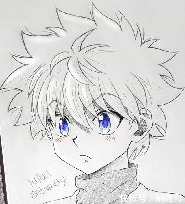 黑白色|画师大佬热衷黑白手绘,只在眼睛处涂颜色,却让动漫角色活了过来