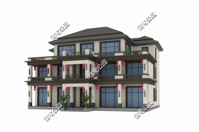 建筑|2021年就盖这套新中式美宅吧,室内布局没得挑,对称外观更受好评