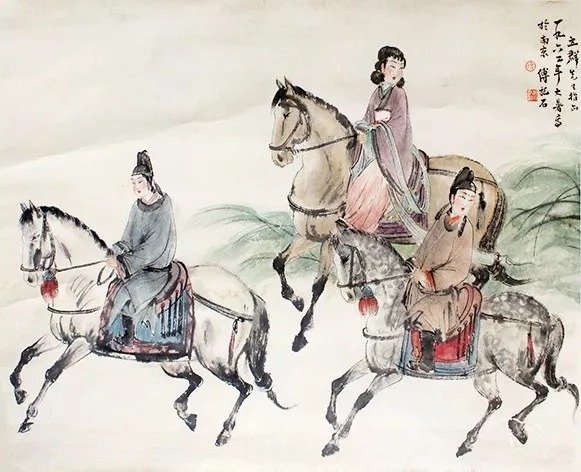 兰亭修禊图|傅抱石如何用笔下的“勾魂三绝”画活历史仕女画的？