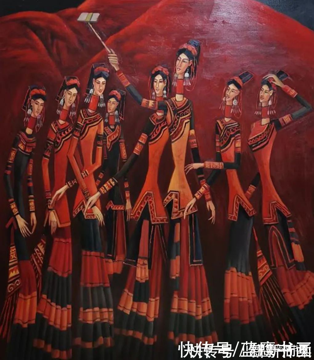 绘画#毛长林的绘画作品,聚焦少数民族题材,给人别具一格的艺术享受