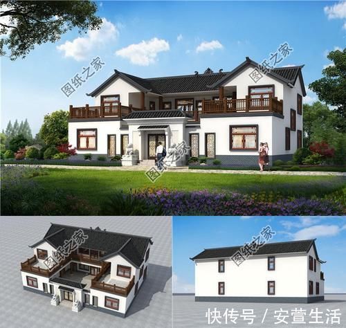 农村|农村20万四合院设计图,青山绿水间,享受农村生活