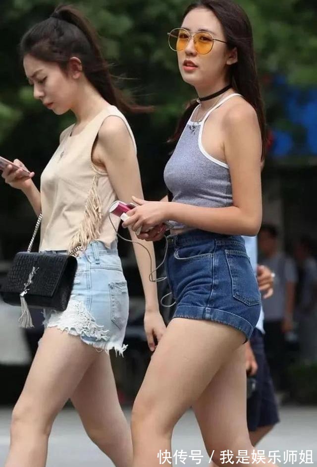 脖衫|牛仔短裤搭配挂脖衫，学生味，青春派