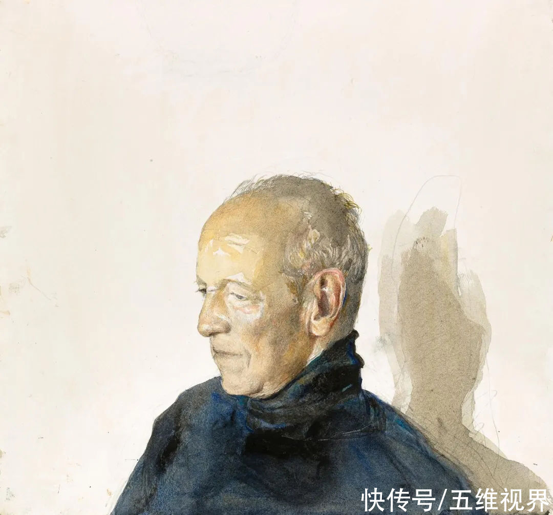 水彩|「名家作品」安德鲁·怀斯水彩侧面人像