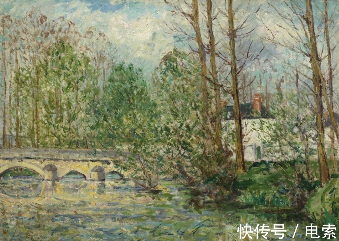 风景@他是法国著名印象派画家,风景油画集合众家之技法,然后自成一格