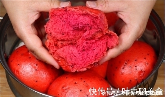 馒头|用火龙果来发面,做法太厉害了,上桌颜值超高,高手在民间!