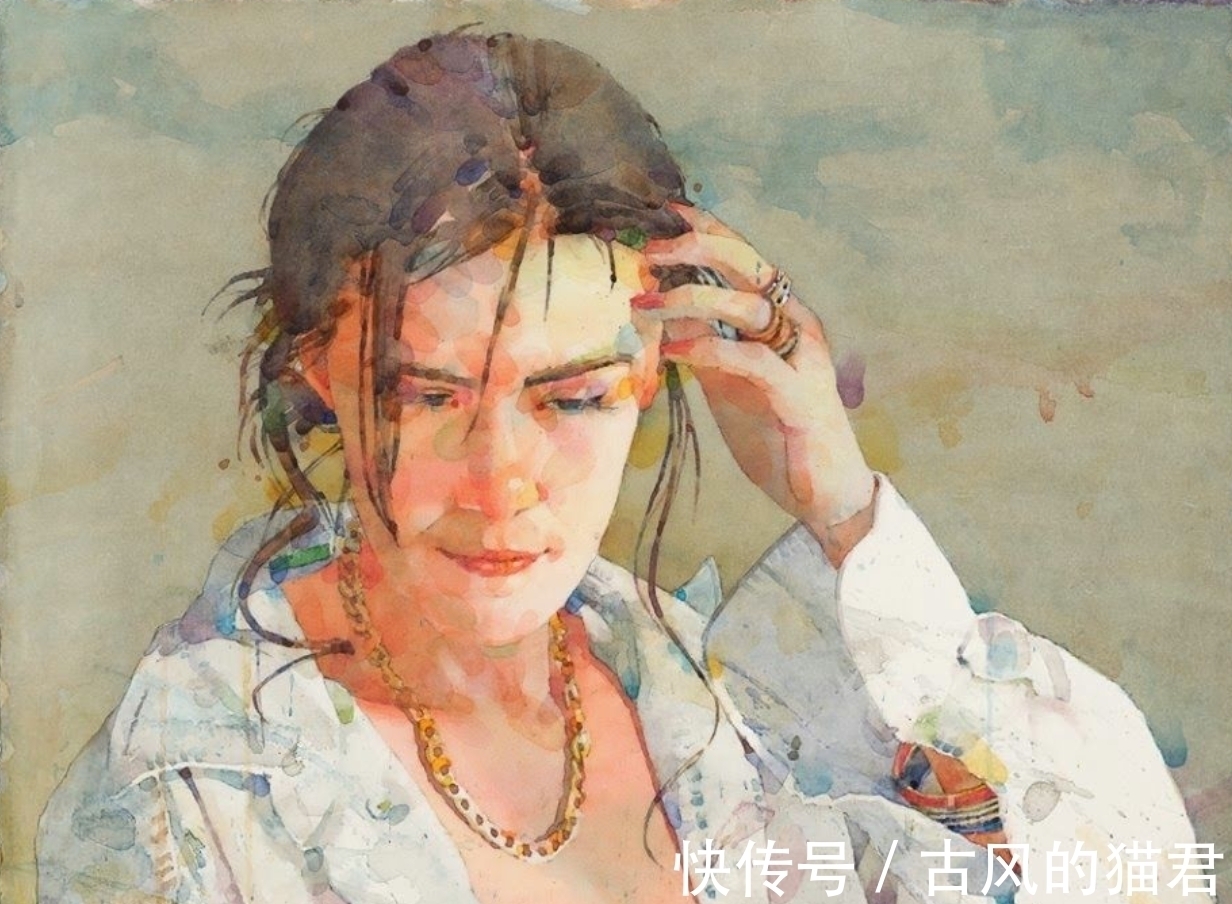 水彩艺术#这样的肖像画才称得上生动和传神——特德·纳托的水彩艺术尔