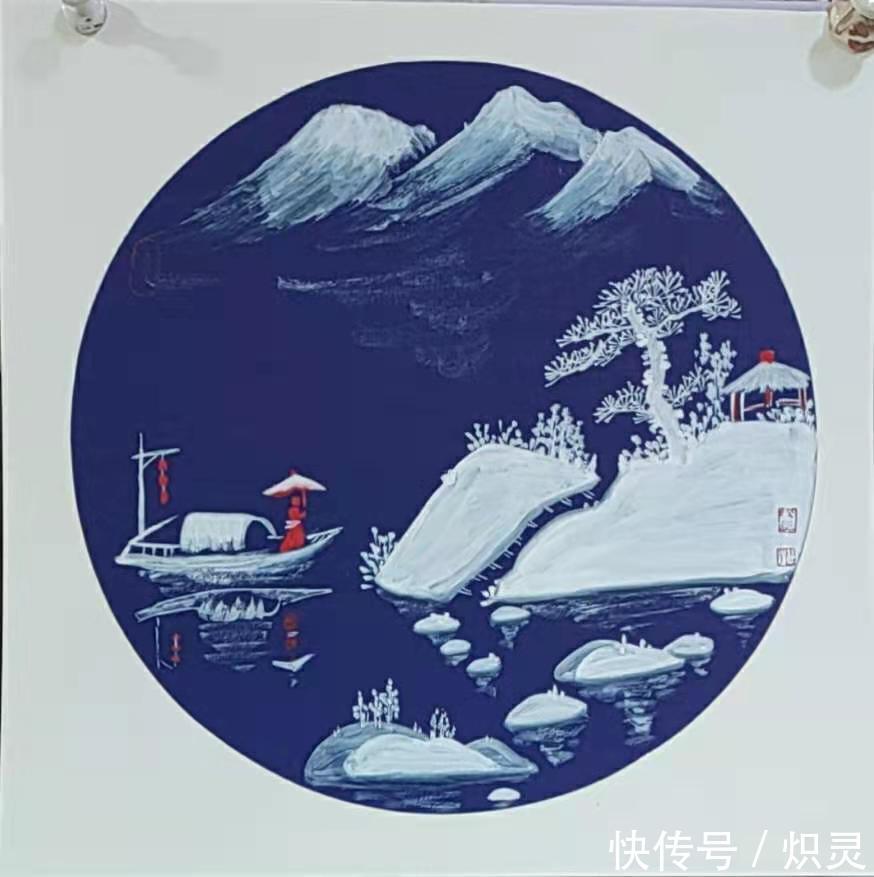 画家|画家慧子（贝娘）——蓝卡冰雪山水