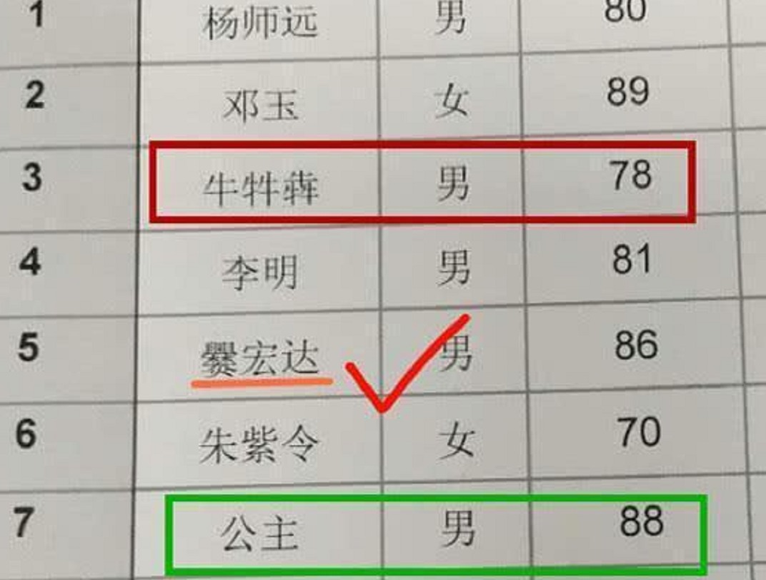 连名带姓|小学生因“名字”走红,连名带姓一共5笔,老师没有一笔是弯的