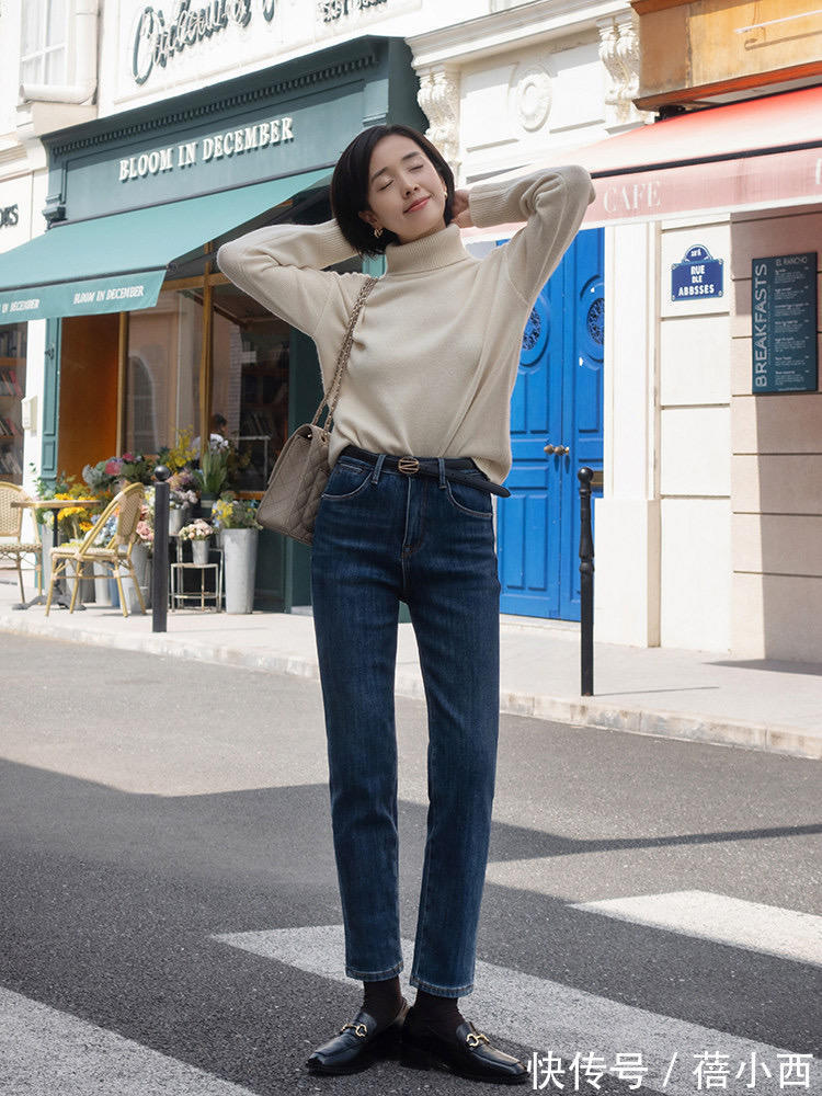 毛衣|冬天建议多穿“裤子”!选“加绒牛仔裤”、通勤西裤,时髦又保暖
