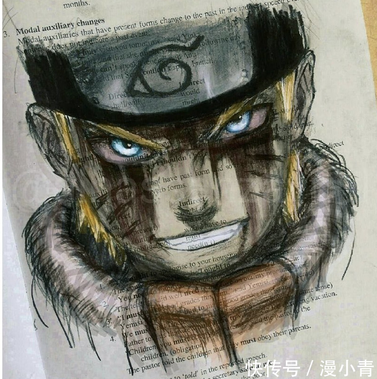 课本!在课本上画画会怎样,或许这位外语课堂上跑神的画师能够给出答案