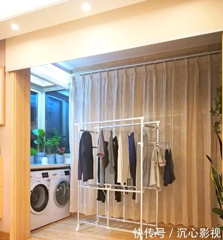 地方|没阳台找不到地方晾衣服?这样设计至少能晾50件衣服