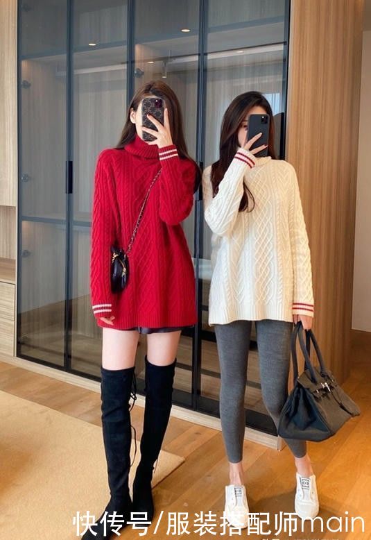 脸大脖子粗不能穿高领毛衣？学会这几个穿搭技巧，显瘦又显时髦