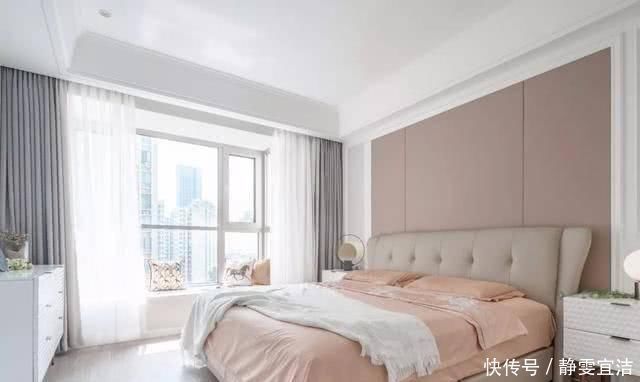 衣帽间|113平清新美式,客厅装的太漂亮了,主卧衣帽间相通