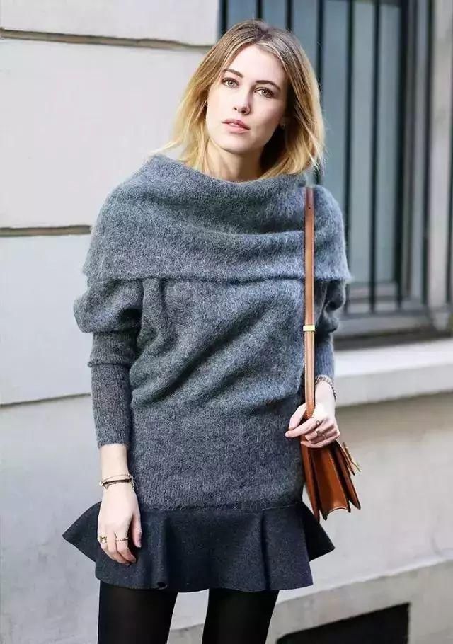 女人这样穿毛衣，从初秋时髦到寒冬！