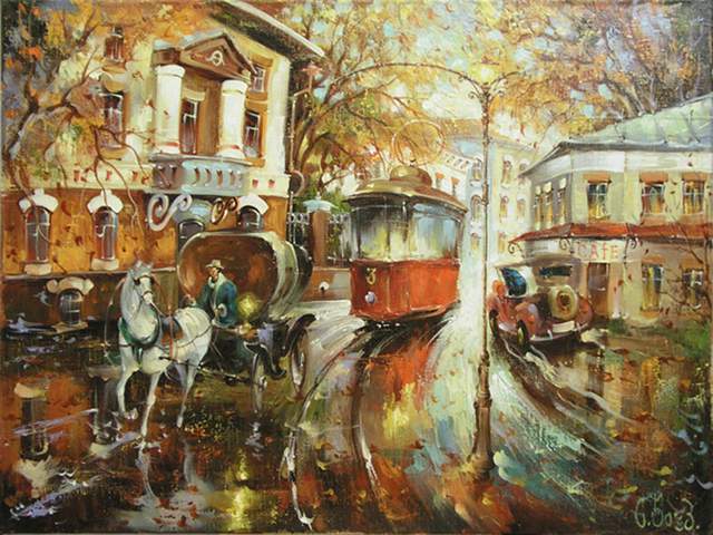 x90$俄罗斯画家尤里耶维奇的布面油画