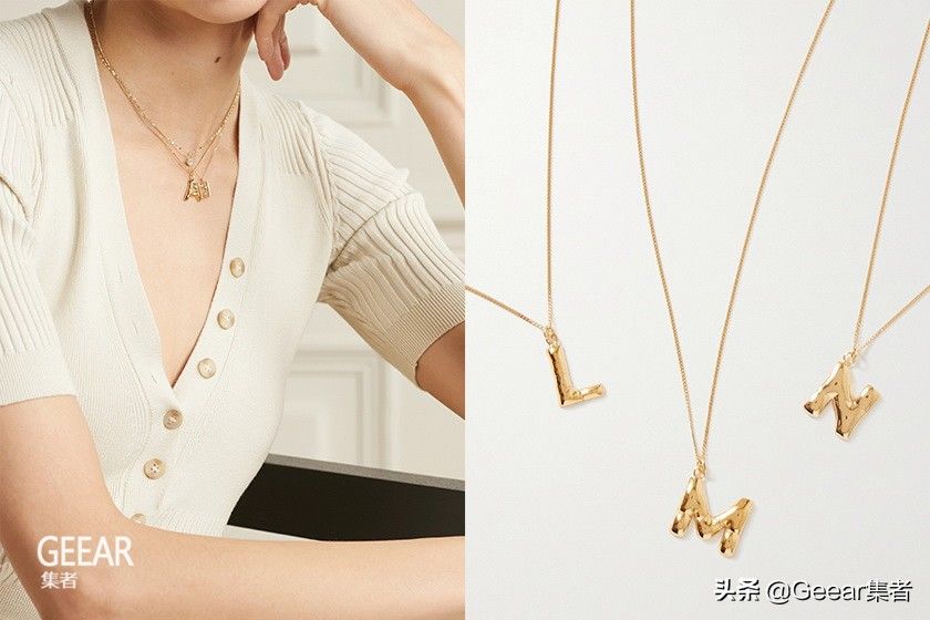 str典雅的字母项链、首饰，为造型带来低调质感美
