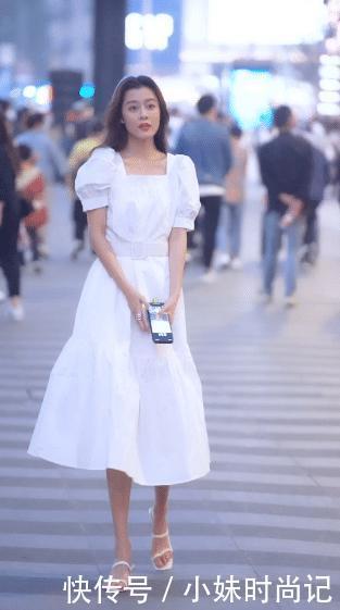 动人|时尚穿搭:小姐姐爱穿优雅泡泡袖公主裙,秒变清纯动人长发公主
