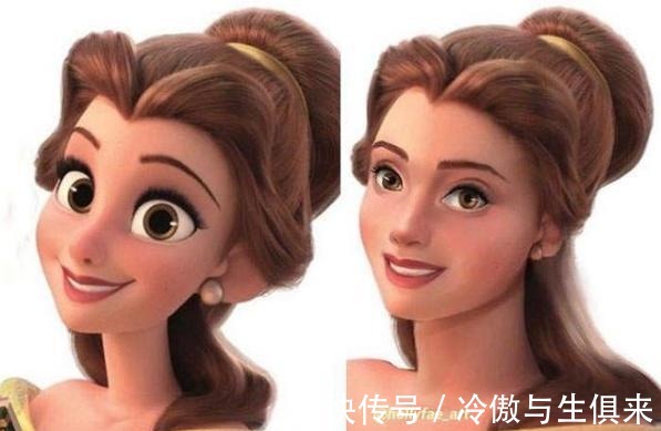 迪士尼动画|五官变正常的迪士尼公主,爱丽儿公主最可爱,艾莎女王失去美貌