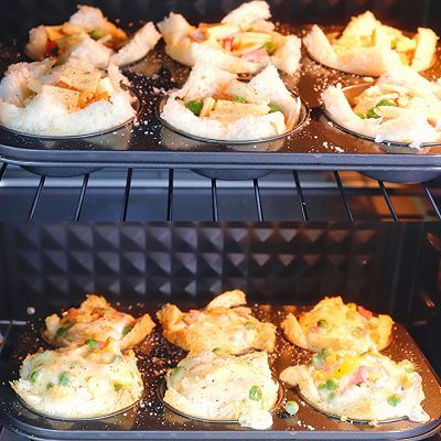 芝士鸡蛋培根|芝士鸡蛋培根吐司杯