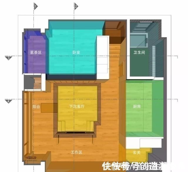 户型|60㎡小户型,地台抬高50公分后收纳能力绝了,整体效果极佳!