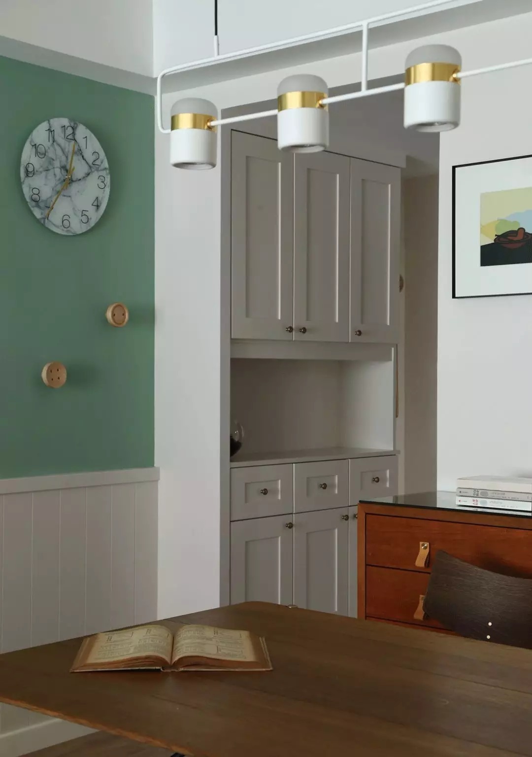 柜子|109㎡现代欧式混搭风,清新时尚又轻奢,小复古