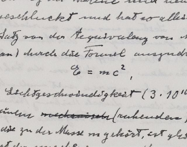 广义相对论 E=mc威武!爱因斯坦亲笔信卖出120万美元高价