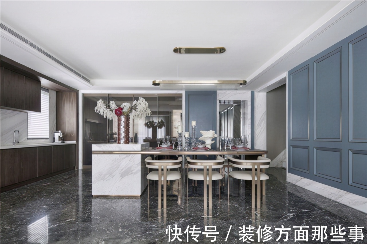 法式风|458平?法式风别墅设计,经典图案的黑白元素,点燃了空间氛围