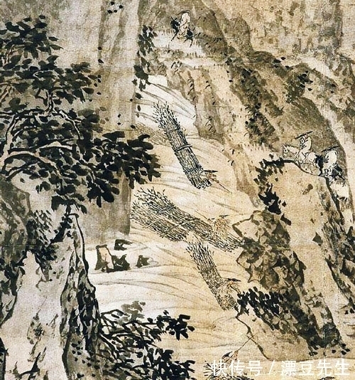 技法#有生活细节的山水画,金廷标绘《溪山行旅》