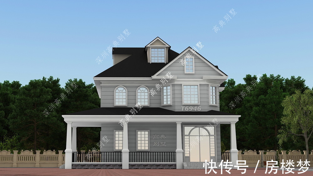 两层|这款美式两层别墅，外观简单大方，非常漂亮。
