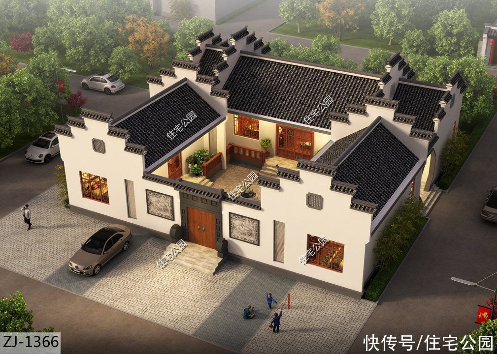 占地面积|10套徽派别墅户型，纵情水墨诗意，网友：这才是国人该建的房子