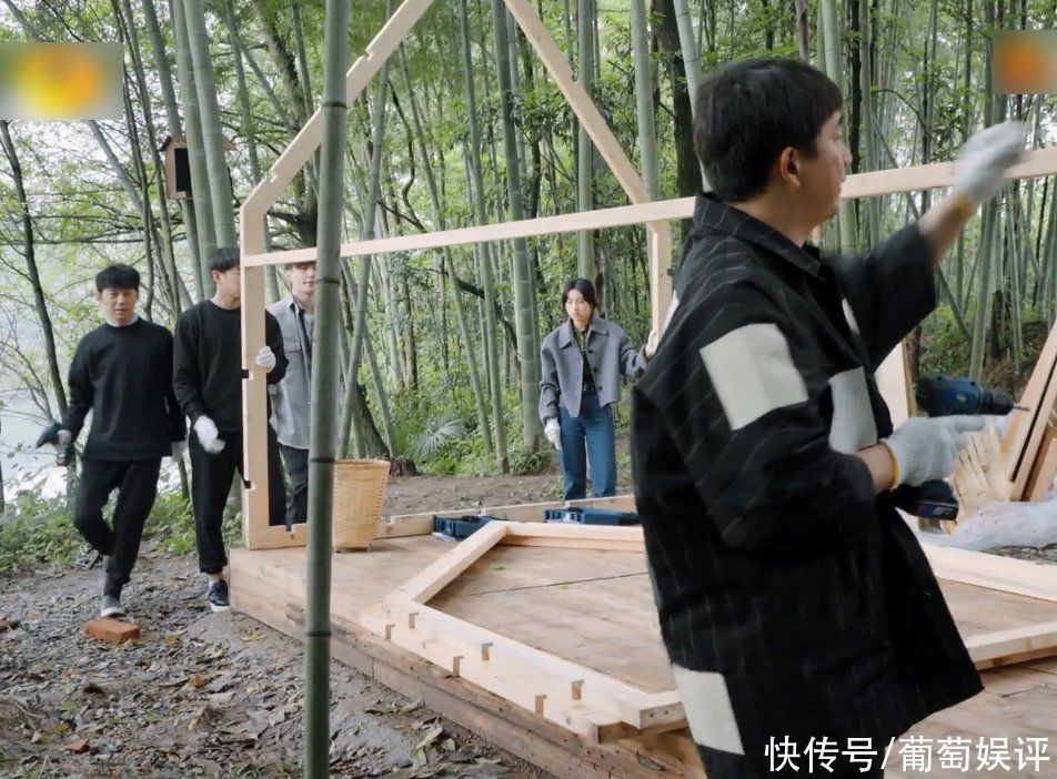 张艺兴|蘑菇屋嘉宾搭木屋,张艺兴让张子枫递电钻,她的动作细节太博好感