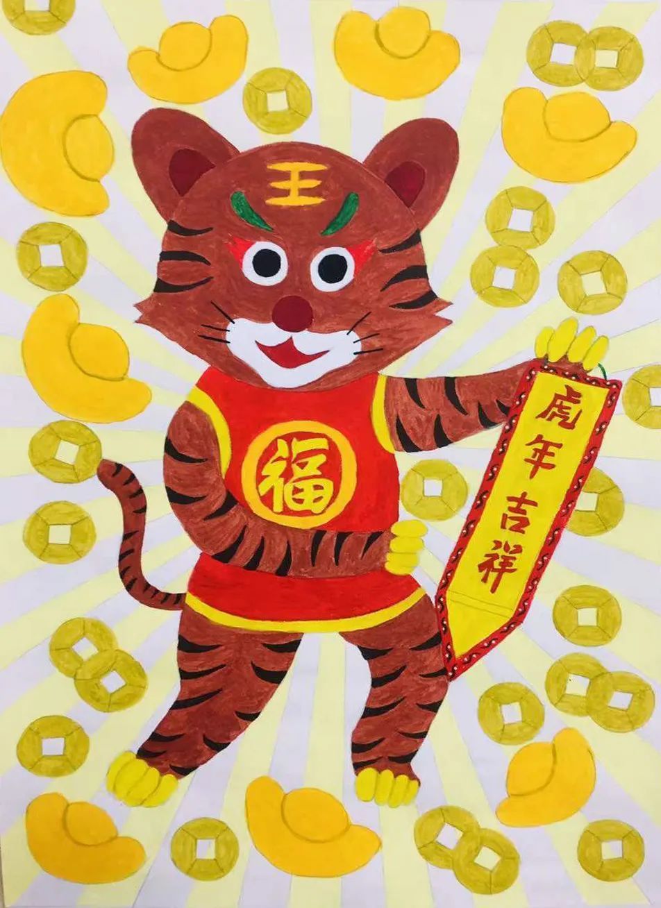 农民|我县农民画家虎年画虎祝福吉祥新年