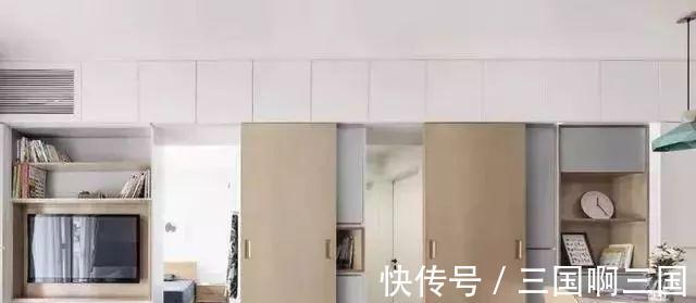 墙面|70平两房一厅，客厅设计两扇推拉门，完工效果超赞！