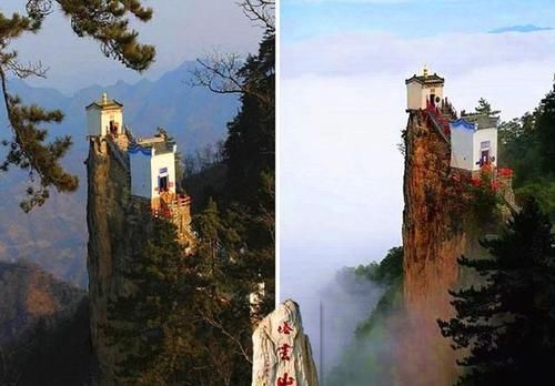 最险峻道观!建在1665米悬崖上,靠4根石条屹立500年不倒