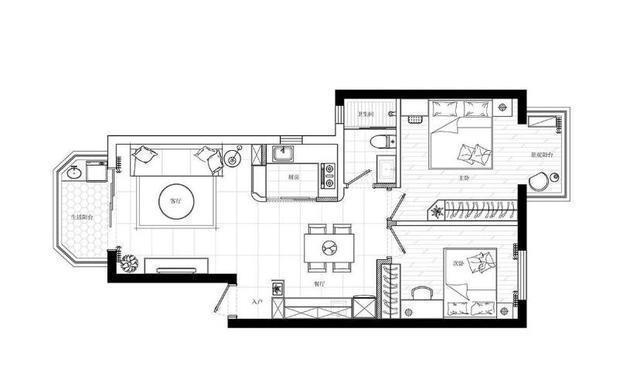 泛光照明|75㎡刚需房,入户没玄关?照她家这么做,通透又有型!